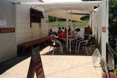 Relax in the shade at the Courtyard Cafe Mogo